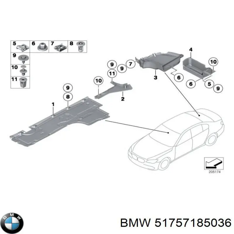 Protección inferior derecha BMW 51757185036 precio, desde 48,19 EUR