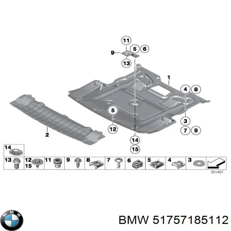 51757185112 BMW protección motor / empotramiento
