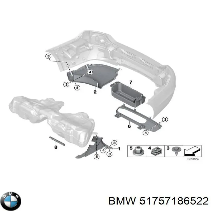 Comprar 51757186522 BMW Protector de parachoques trasero