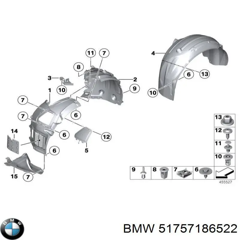 Cubierta, parachoques trasero para BMW 5 (F10)