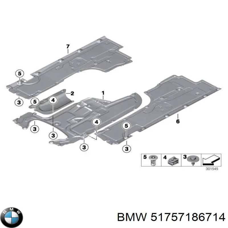 Protección de bajos, parte central BMW 51757186714 precio, desde 92,83 EUR