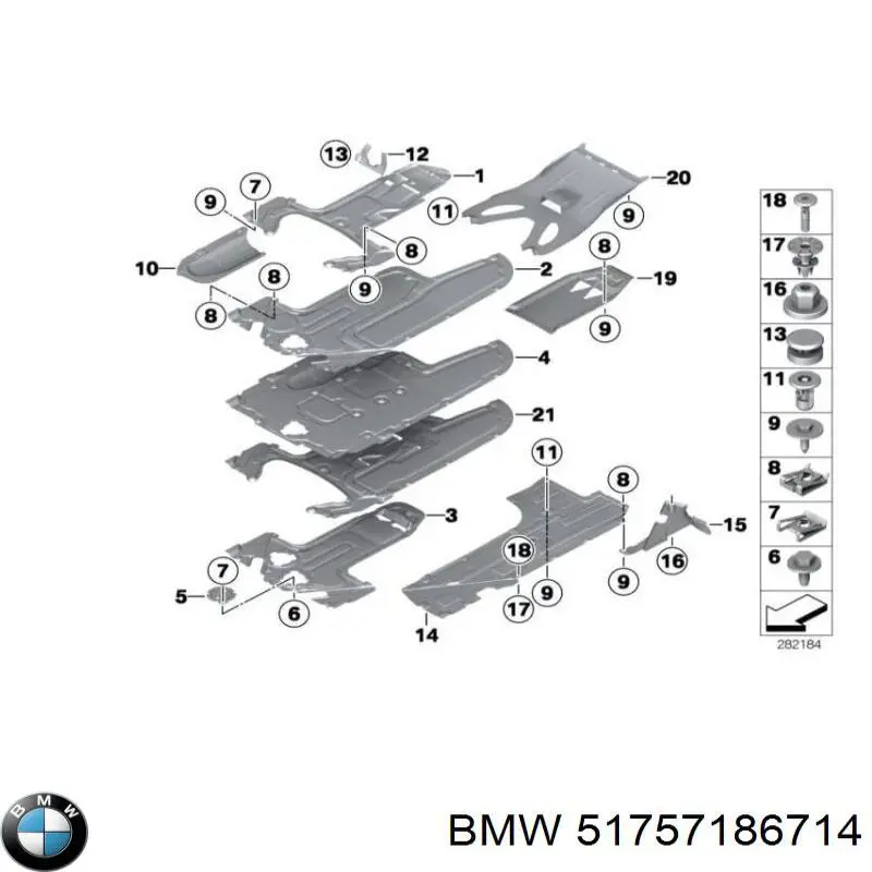 Revestimiento de los bajos, parte media para BMW 5 (F10)
