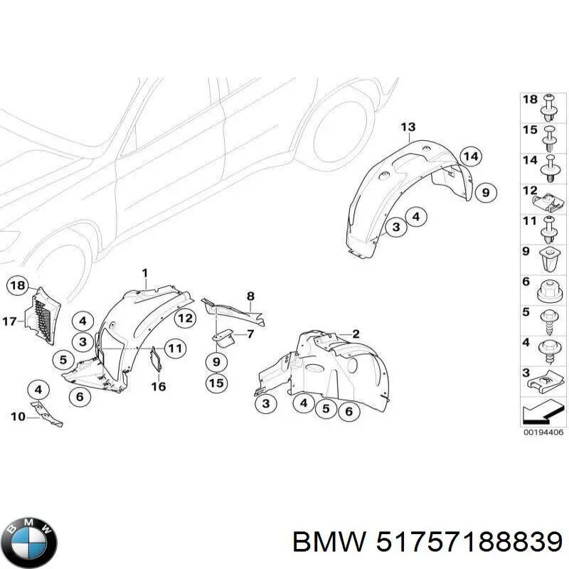 Faldillas delantera izquierda para BMW X6 (E72)
