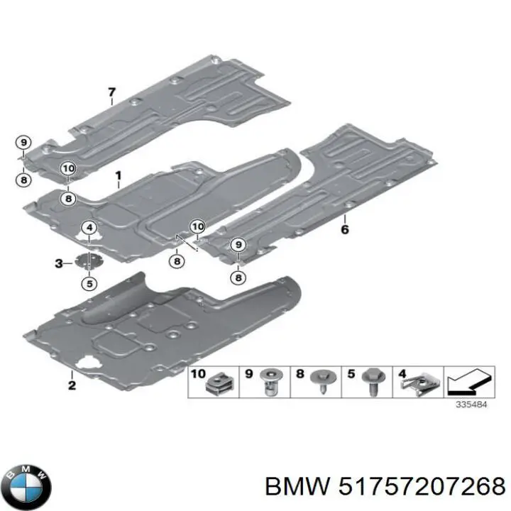 Revestimiento de los bajos, derecho para BMW 5 (F10)