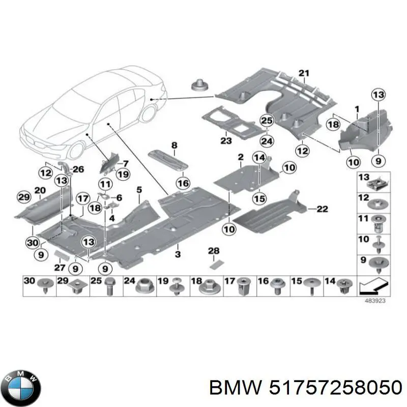 Protector de cárter y depósito de combustible BMW 51757258050 precio, desde 44,25 EUR
