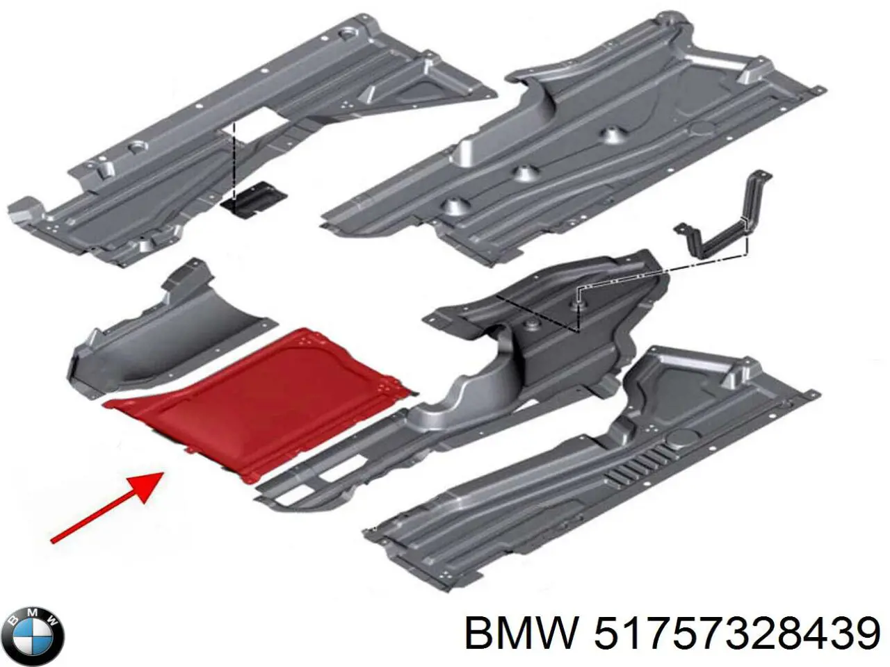 51757328439 BMW revestimiento de los bajos, parte media