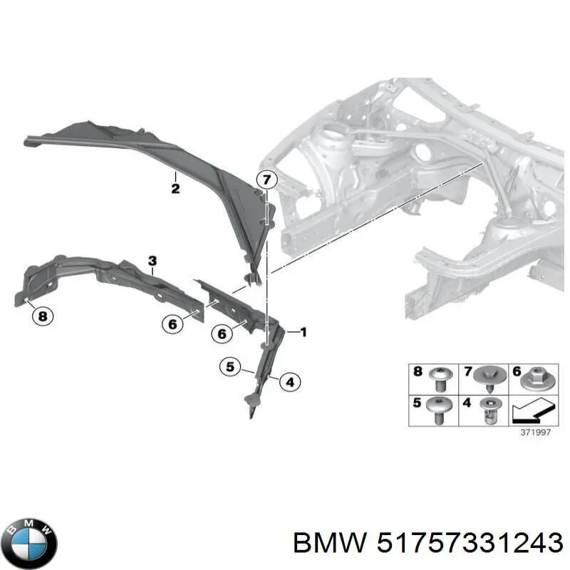 Comprar 51757331243 BMW Tabique del compartimiento del motor