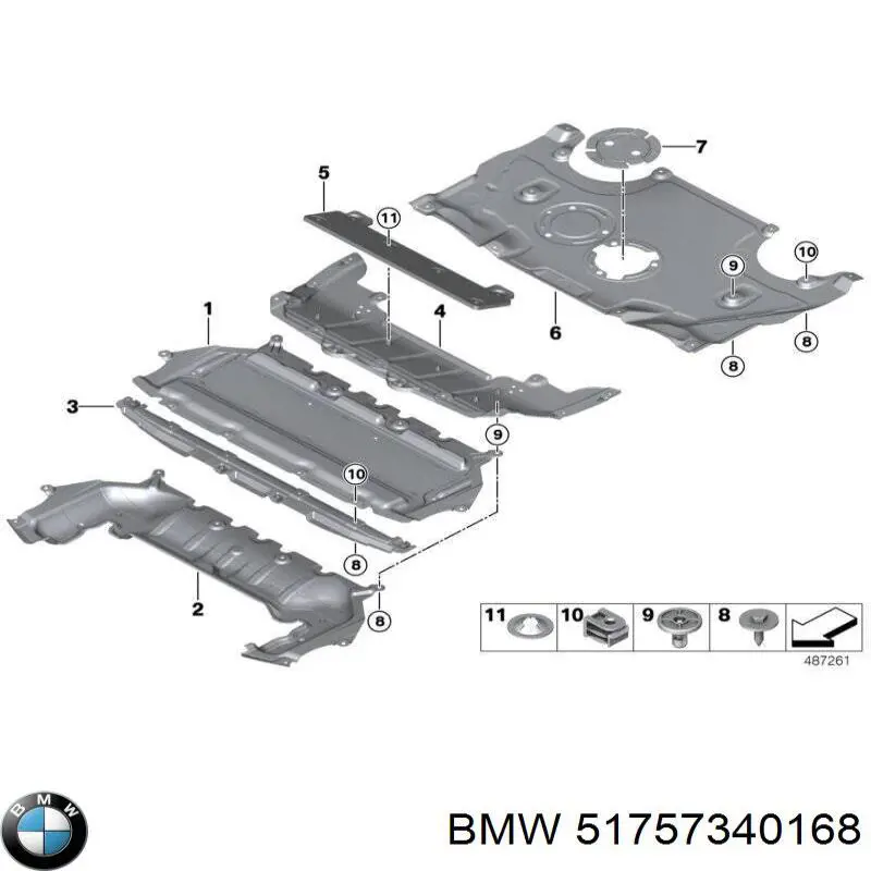 Amortiguación del compartimiento de motor delantera para BMW 5 (G31)