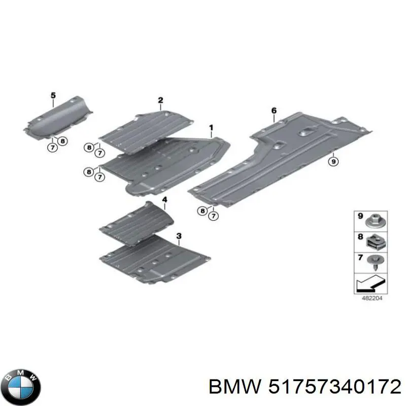 Comprar 51757340172 BMW Protección de bajos, parte central
