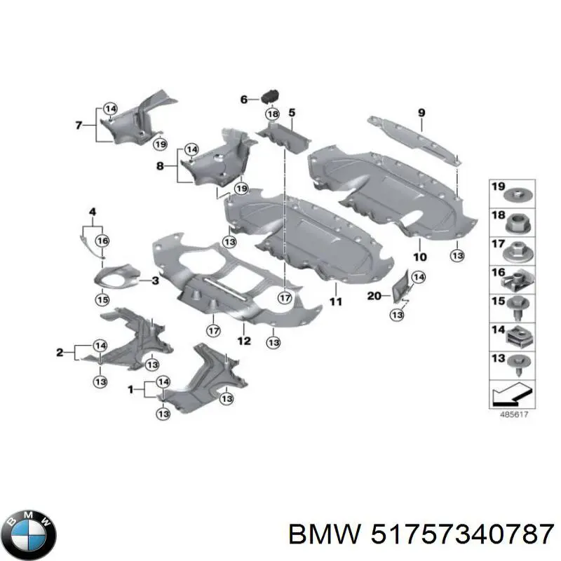 Protección inferior trasera izquierda BMW 51757340787 precio, desde 27,74 EUR