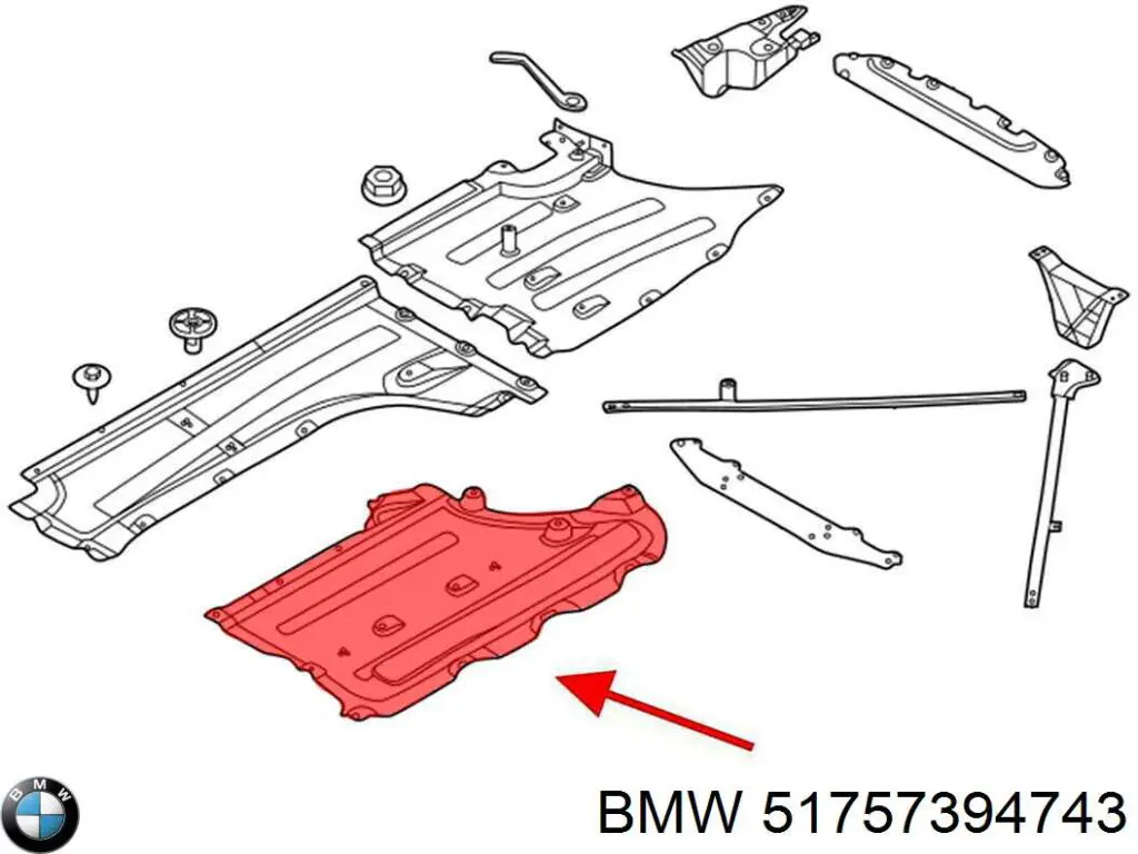 Protección de bajos, parte central BMW 51757394743 precio, desde 98,50 EUR