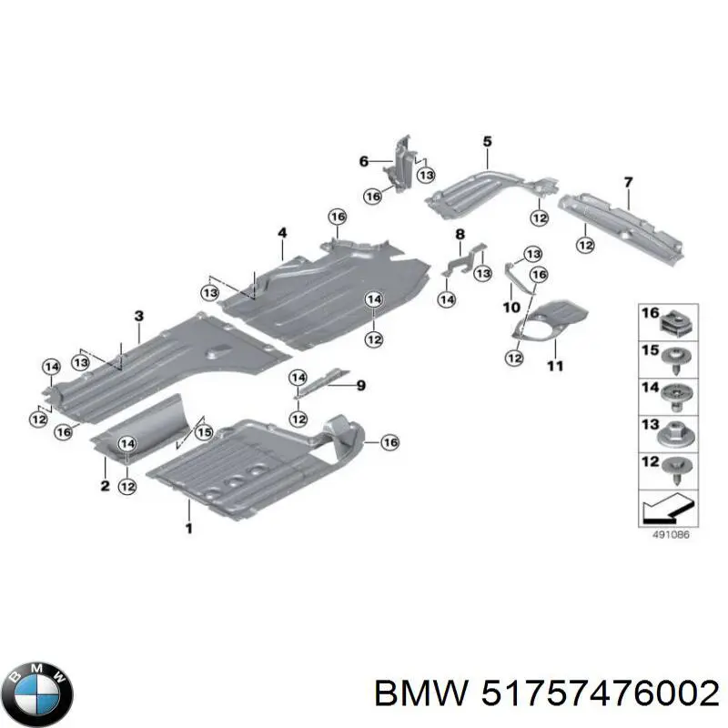Protección inferior trasera derecha BMW 51757476002 precio, desde 73,61 EUR