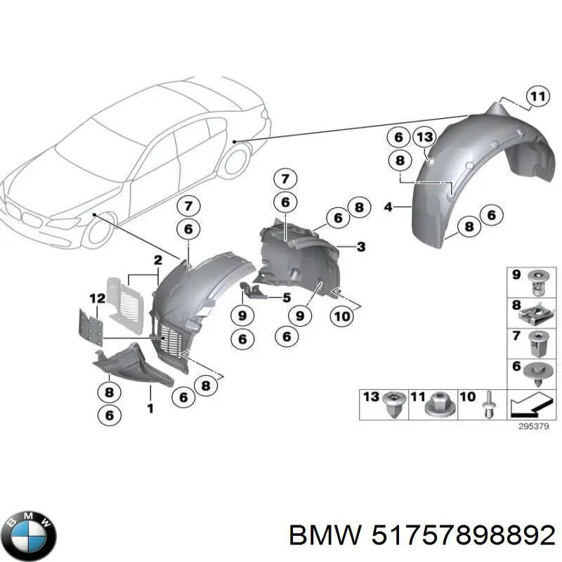 51757898892 BMW protección motor derecha