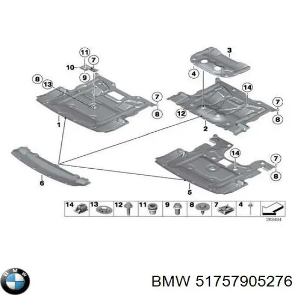 Protección delantera del motor BMW 51757905276 precio, desde 92,61 EUR