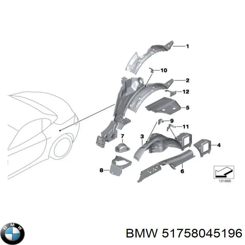 51758045196 BMW protección motor derecha