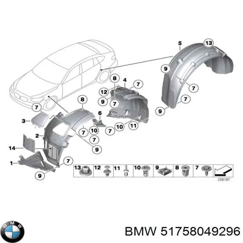 51758049296 BMW protección motor derecha