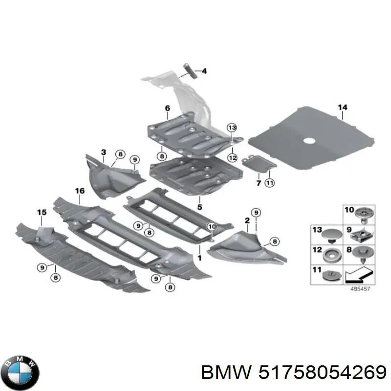 51758054269 BMW Protector antiempotramiento del motor delantera