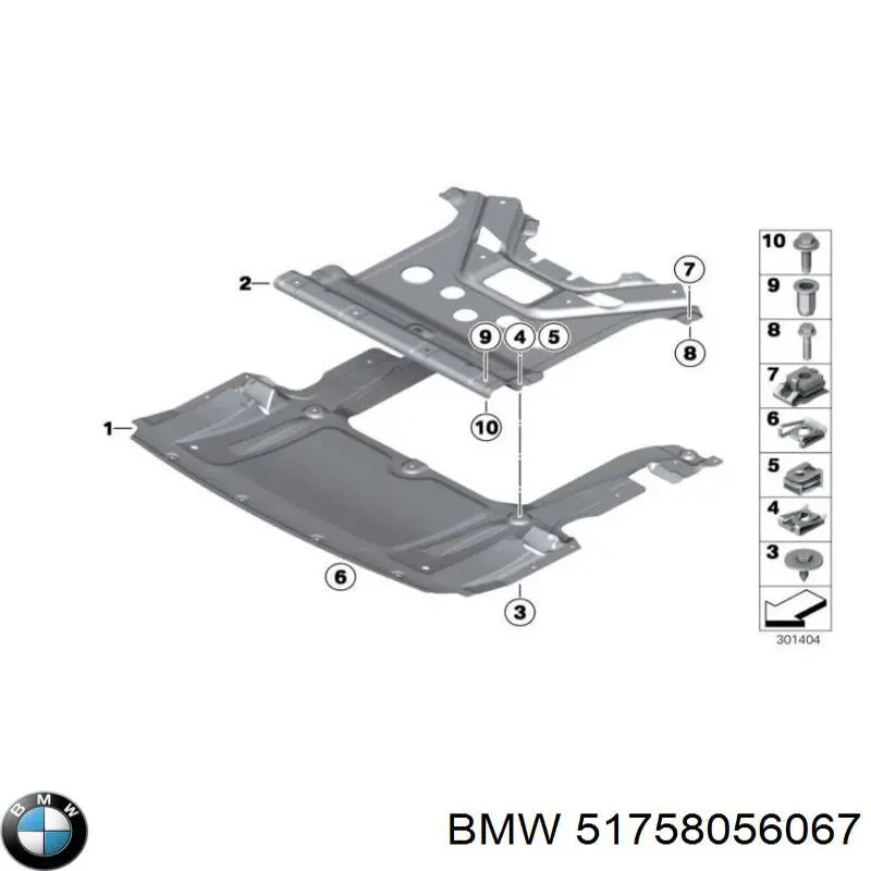 51758056067 BMW protección motor izquierda