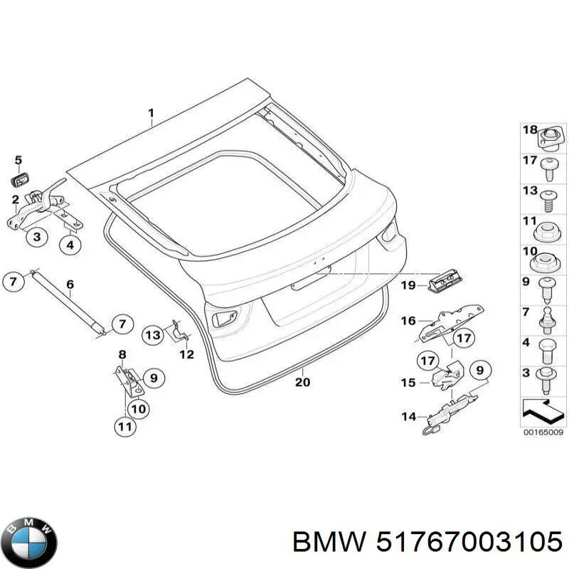 51767003105 BMW goma de contorno del maletero