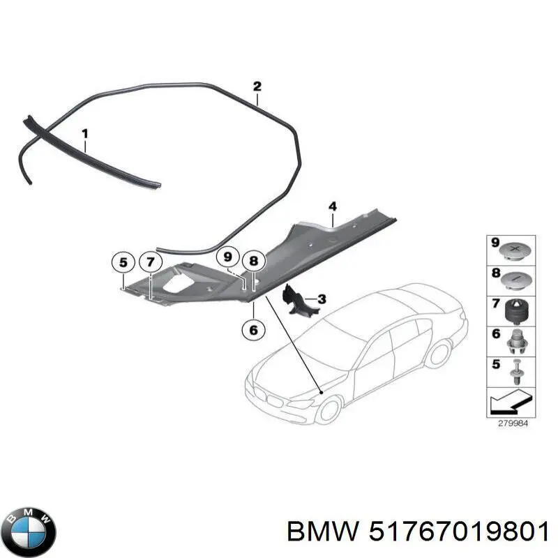 Protección izquierda del motor BMW 51767019801 precio, desde 174,26 EUR