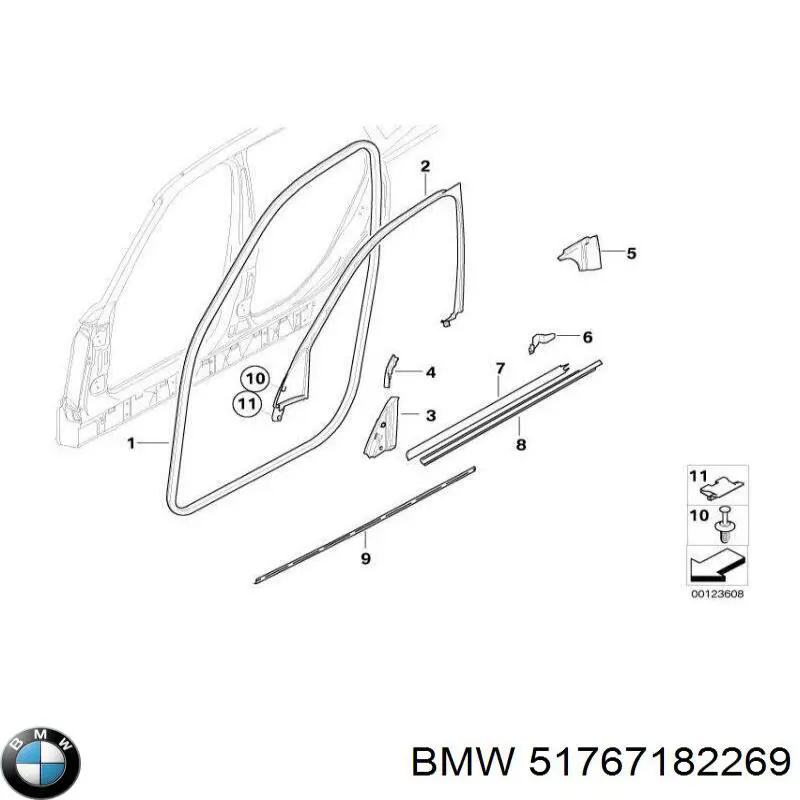 Comprar 51767182269 BMW Sellador de puerta delantera