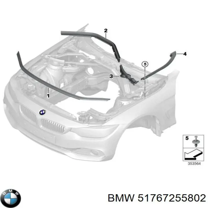 Sellador del capó BMW 51767255802 precio, desde 29,11 EUR