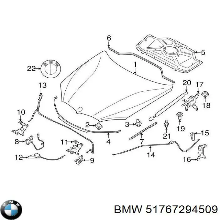 Sellador del capó BMW 51767294509 precio, desde 57,63 EUR