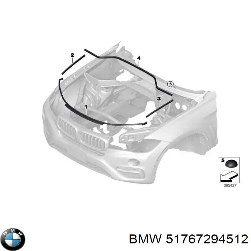 Comprar 51767294512 BMW Sellador del capó