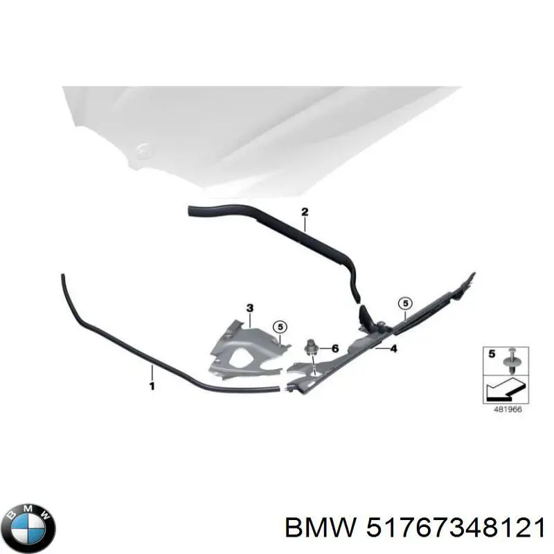 51767348121 BMW amortiguador, capó del motor