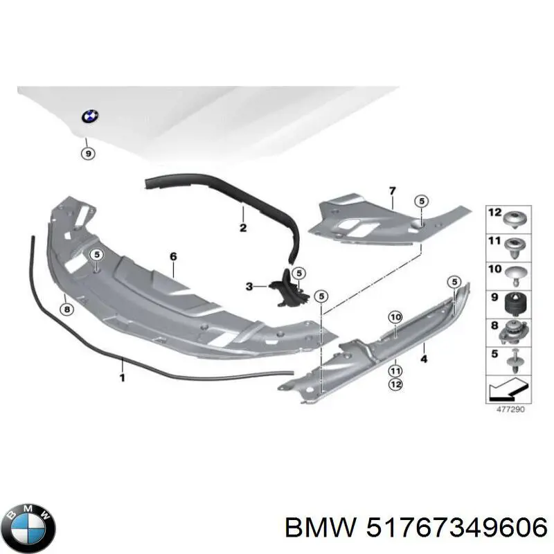Sellado de guardabarros BMW 51767349606 precio, desde 37,16 EUR