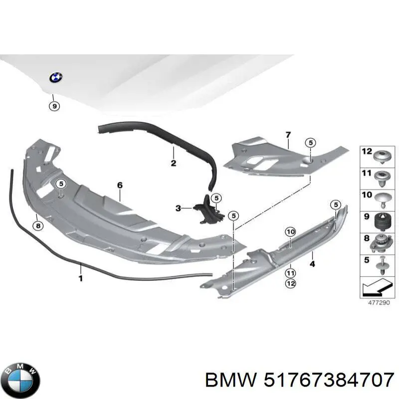 Cubierta superior del panel frontal (soporte del radiador) BMW 51767384707 precio, desde 215,70 EUR