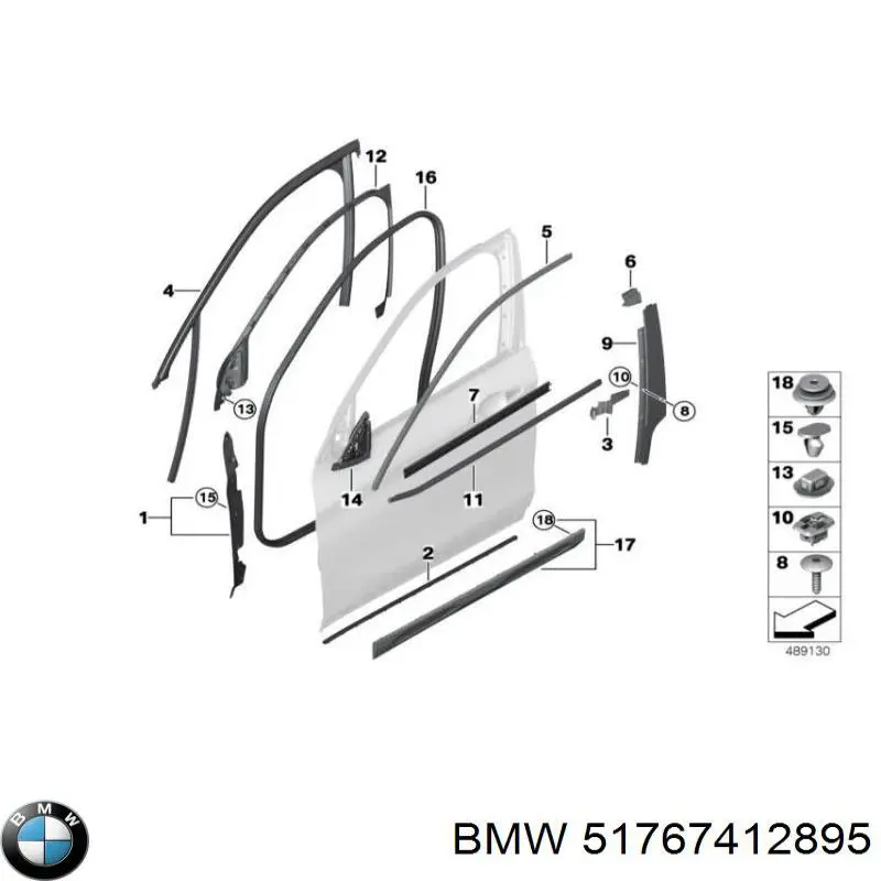 51767412895 BMW clips de fijación de pasaruedas de aleta delantera