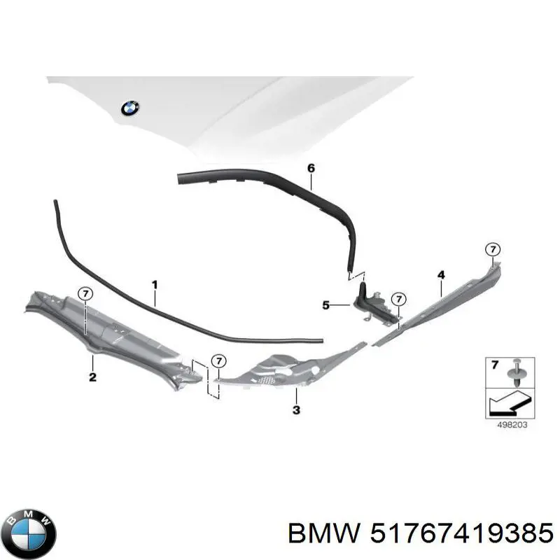 51767419385 BMW sello de guardabarros