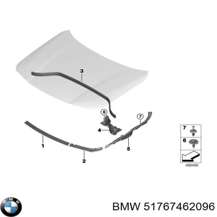 Sellador del capó BMW 51767462096 precio, desde 33,31 EUR