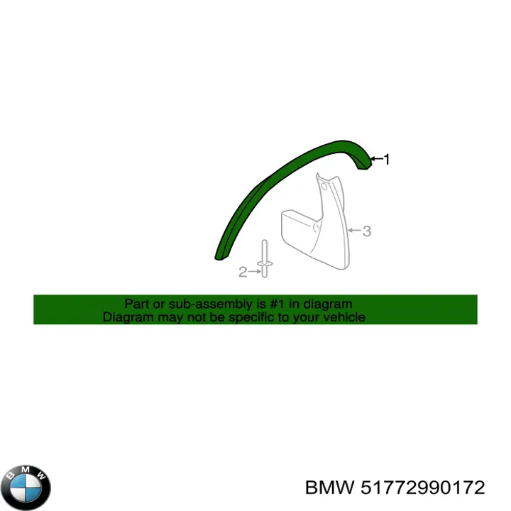 Extensión de la aleta trasera derecha BMW 51772990172 precio, desde 58,08 EUR