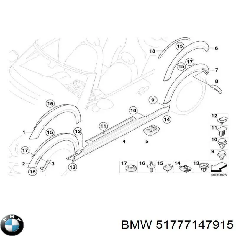 Umbral exterior izquierdo BMW 51777147915 precio, desde 120,52 EUR