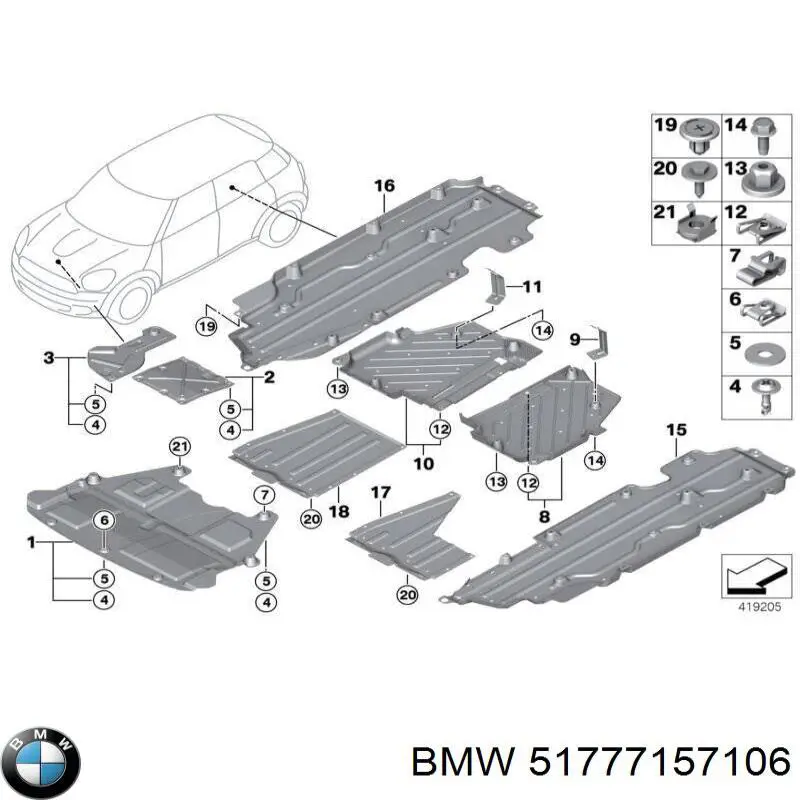 Extensión de la aleta trasera derecha BMW 51777157106 precio, desde 72,60 EUR