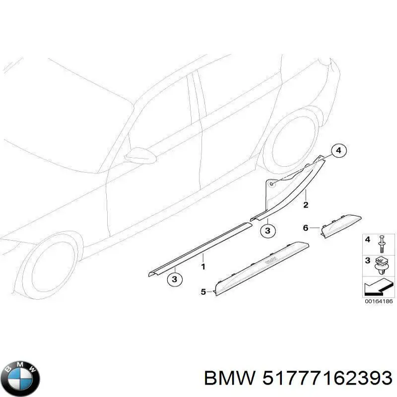 51777162393 BMW clips de fijación de pasaruedas de aleta delantera