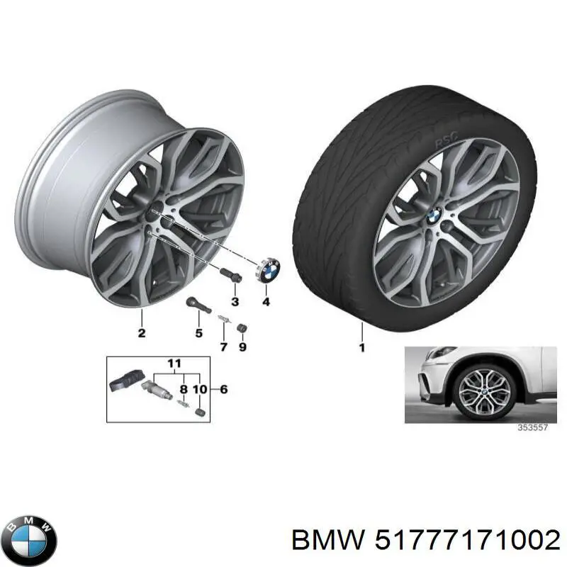 51777171002 BMW clips de fijación de pasaruedas de aleta delantera