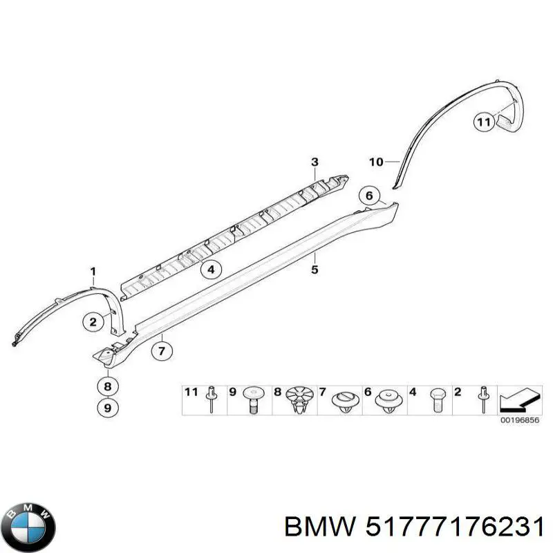 51777176231 BMW listón de acceso exterior izquierdo