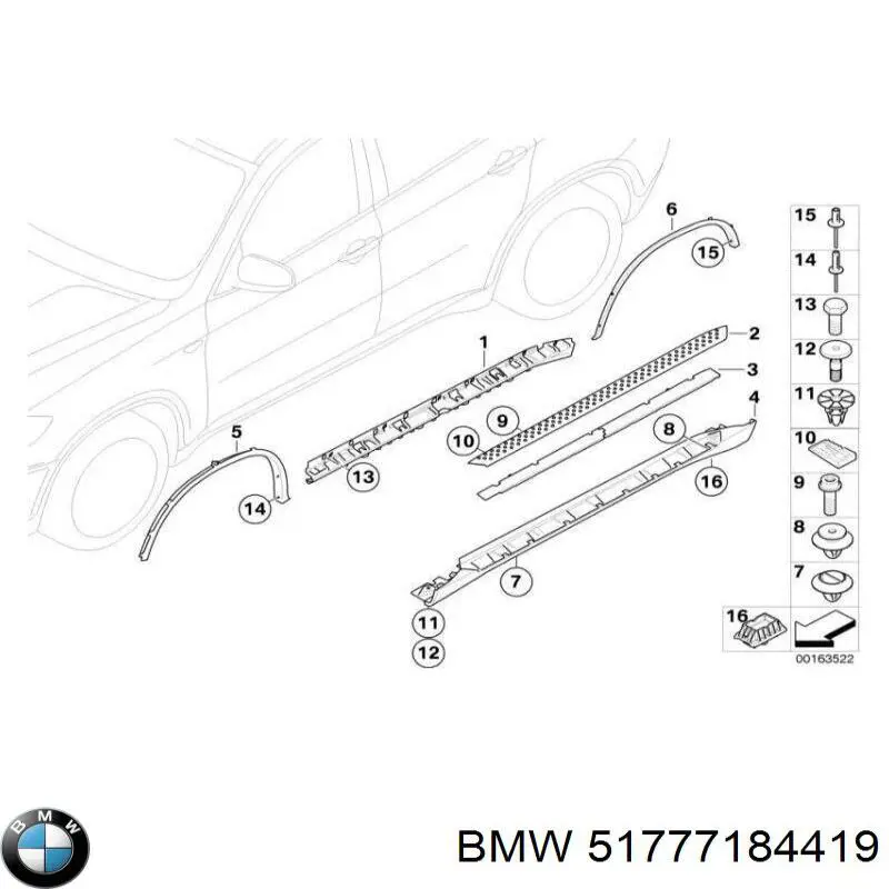 51777184419 BMW chapa de acceso izquierda