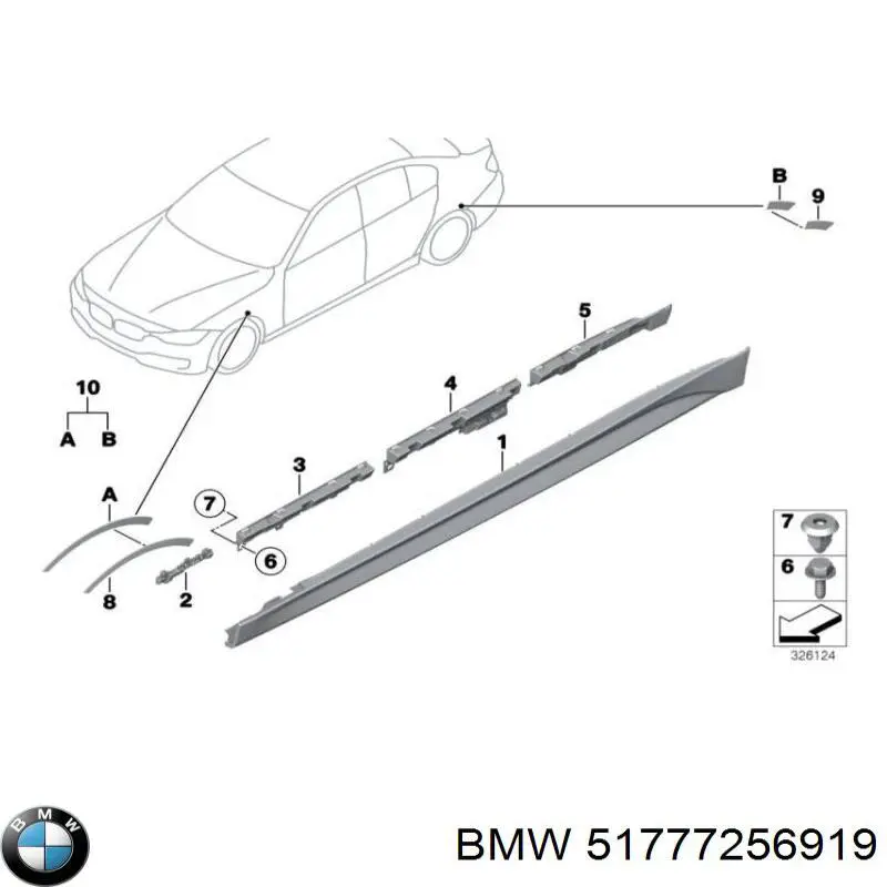 Soporte de umbral BMW 51777256919 precio, desde 50,82 EUR