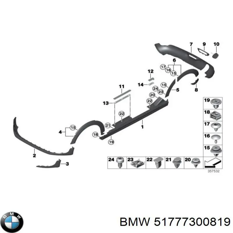 Comprar 51777300819 BMW Extensión de aleta delantera izquierda