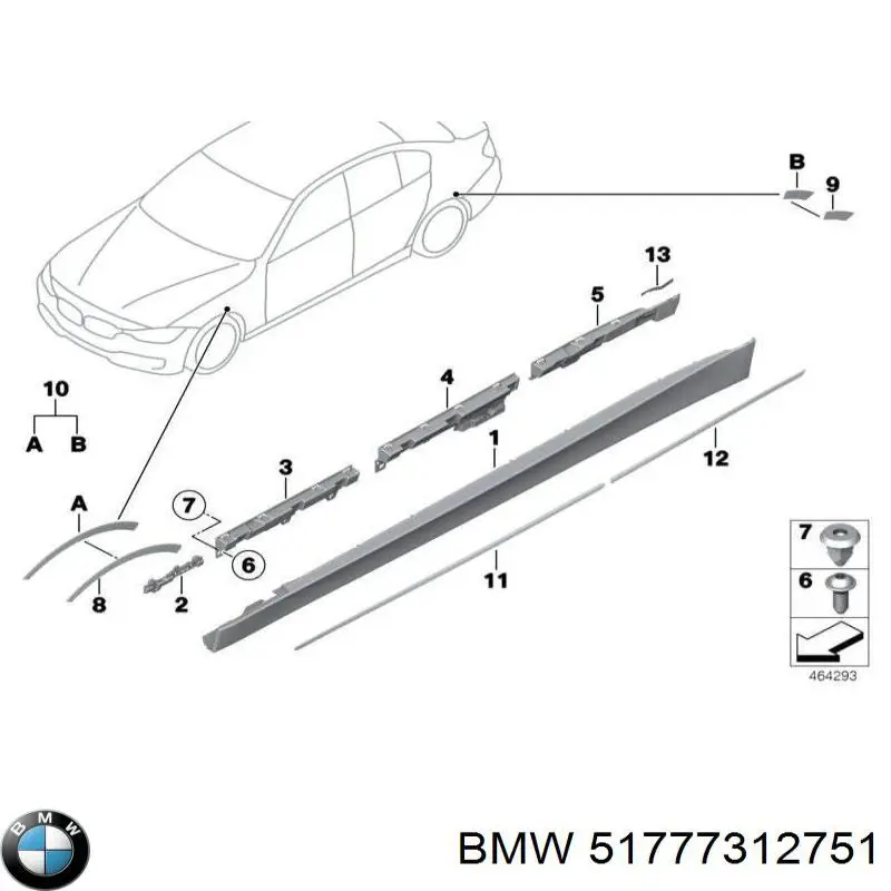 51777312751 BMW listón de acceso exterior izquierdo