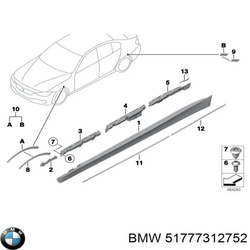 51777312752 BMW listón de acceso exterior derecho