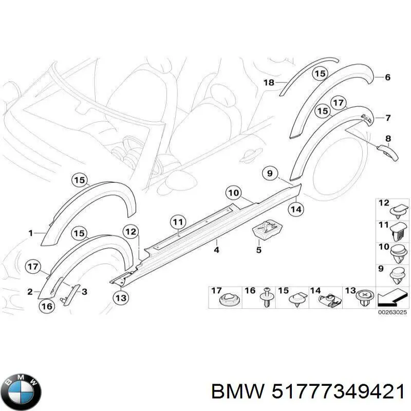 51777349421 BMW ensanchamiento, guardabarros delantero izquierdo