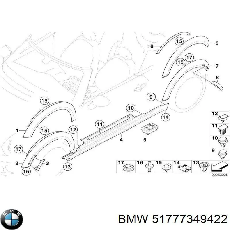 Comprar 51777349422 BMW Extensión de la aleta delantera derecha