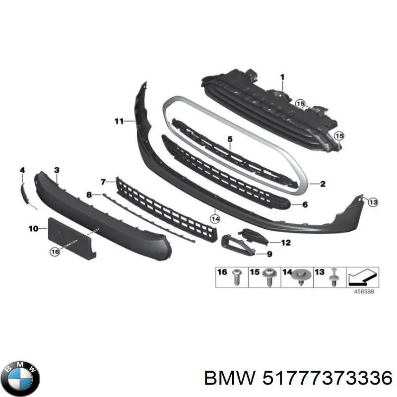 Comprar 51777373336 BMW Extensión de la aleta delantera derecha