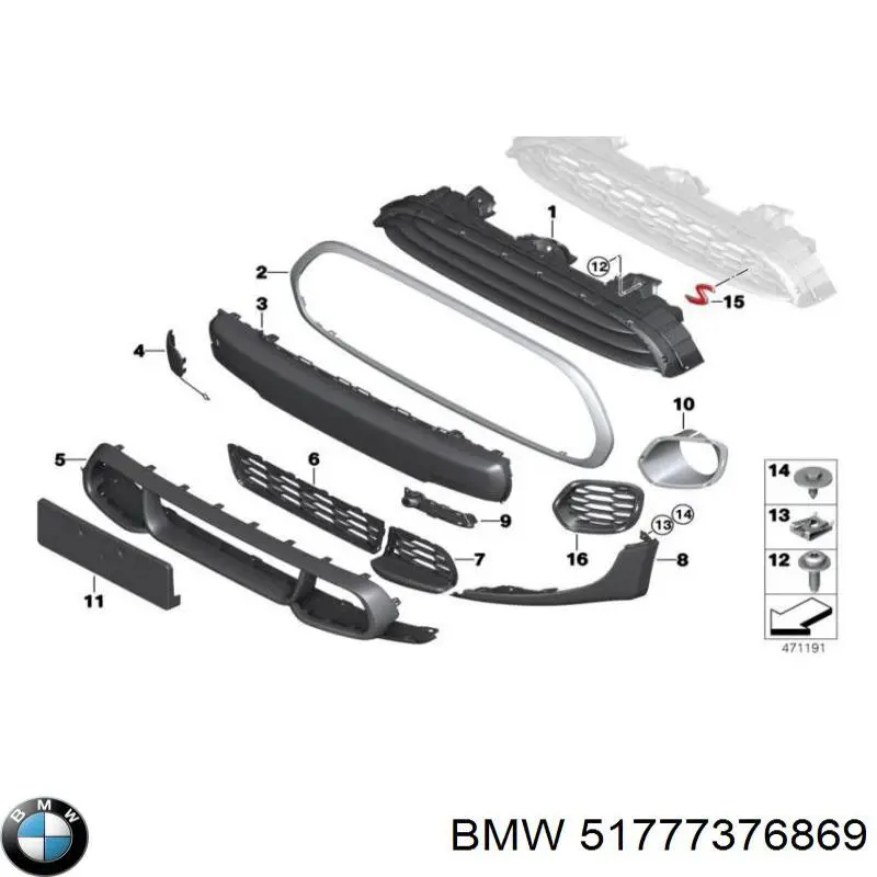 Comprar 51777376869 BMW Extensión de aleta delantera izquierda