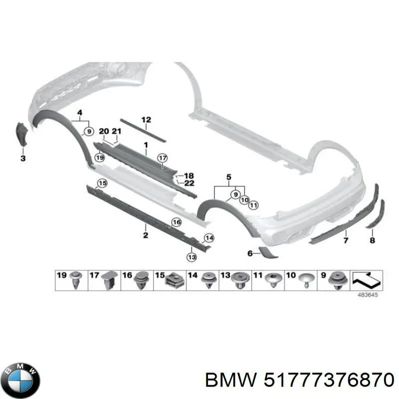 Comprar 51777376870 BMW Extensión de la aleta delantera derecha